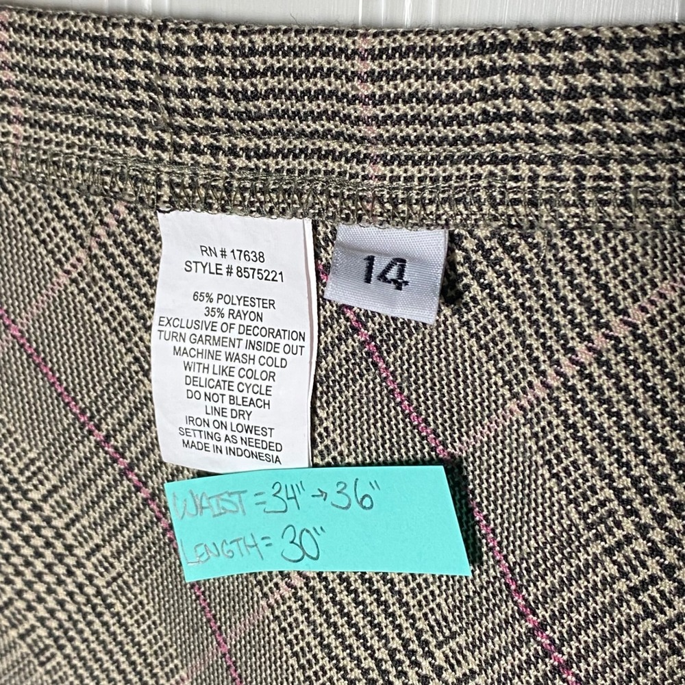 Vintage Academia Brown Plaid Midaxi Skirt Embroidered Autumnal Preppy - 14 - Picture 8 of 12